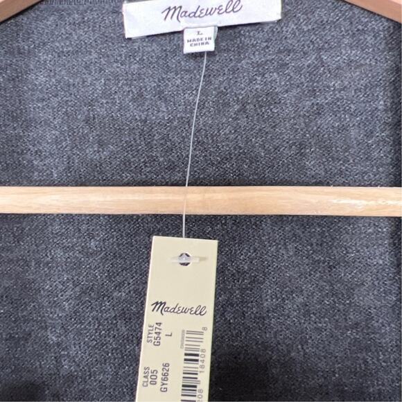NWT Madewell Kent Cardigan Sweater In Gray Women's Size L - Picture 2 of 6